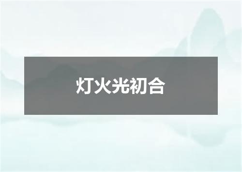 灯火光初合