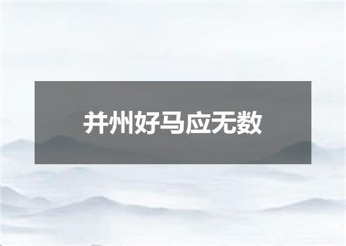 并州好马应无数