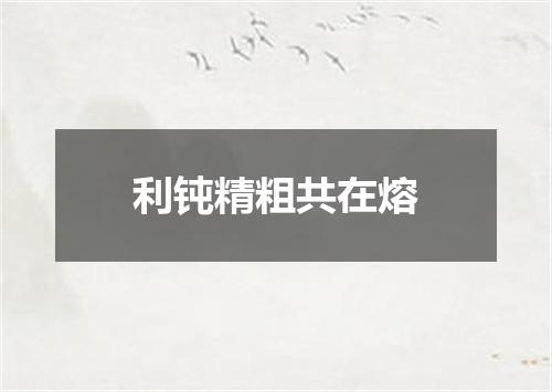 利钝精粗共在熔