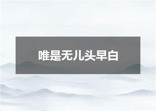 唯是无儿头早白