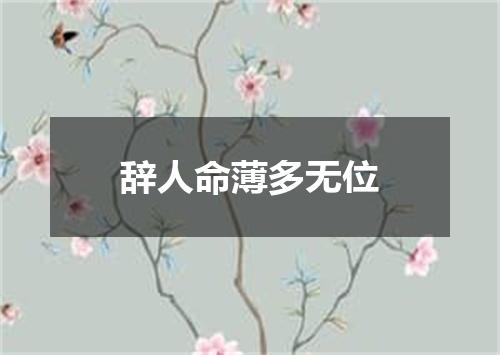 辞人命薄多无位
