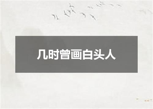 几时曾画白头人