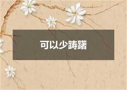 可以少踌躇
