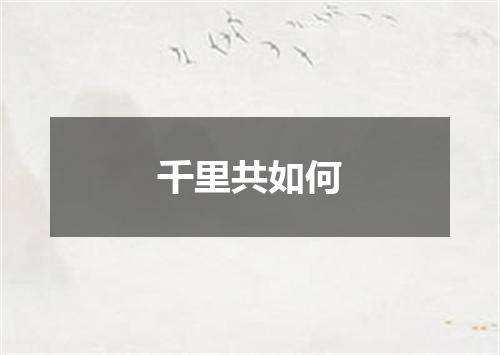 千里共如何