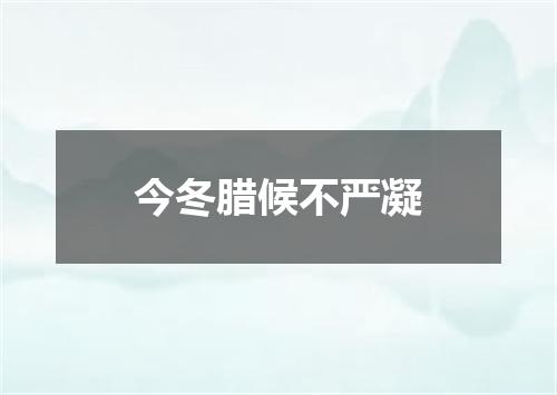 今冬腊候不严凝