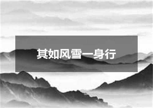 其如风雪一身行
