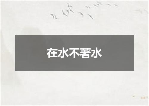 在水不著水