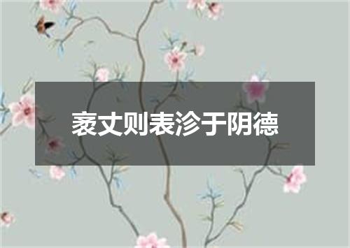 袤丈则表沴于阴德