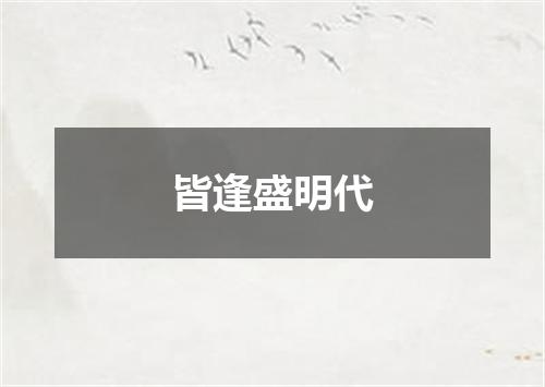 皆逢盛明代