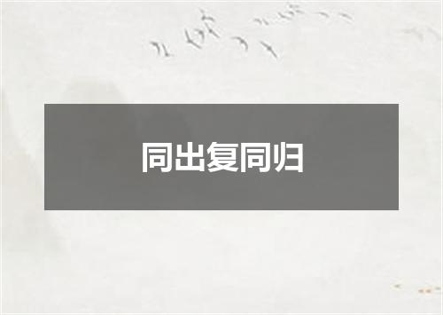 同出复同归