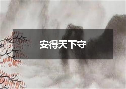 安得天下守