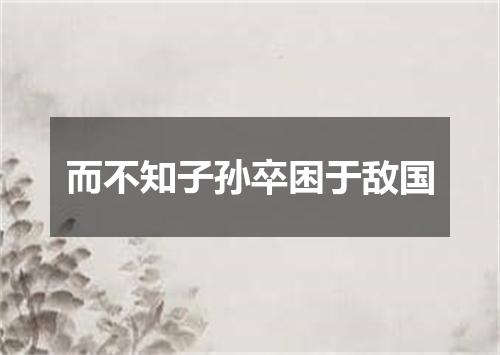 而不知子孙卒困于敌国
