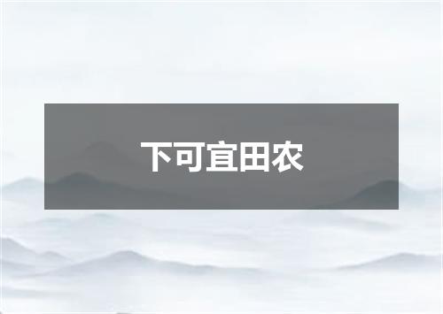 下可宜田农
