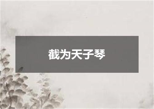 截为天子琴