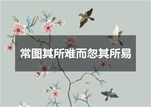 常图其所难而忽其所易