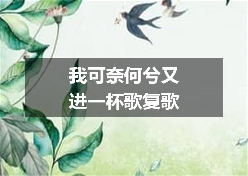 我可奈何兮又进一杯歌复歌
