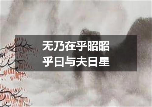 无乃在乎昭昭乎曰与夫日星