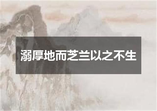 溺厚地而芝兰以之不生