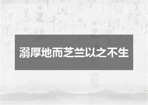 溺厚地而芝兰以之不生