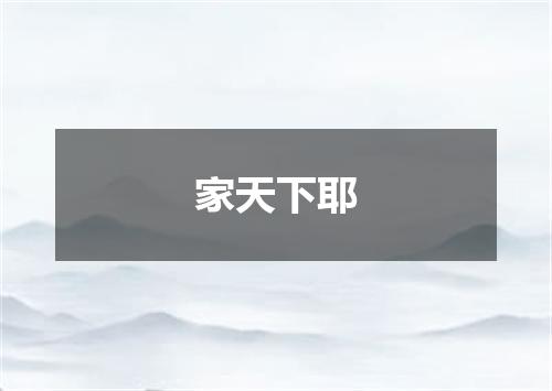 家天下耶