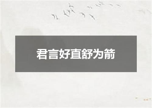 君言好直舒为箭