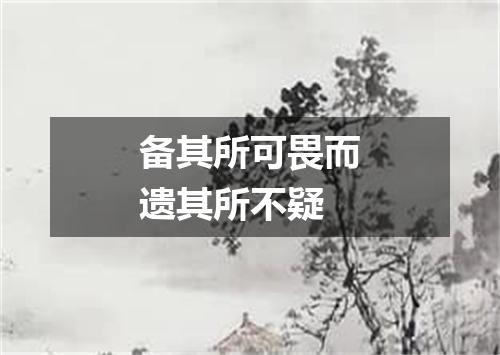 备其所可畏而遗其所不疑
