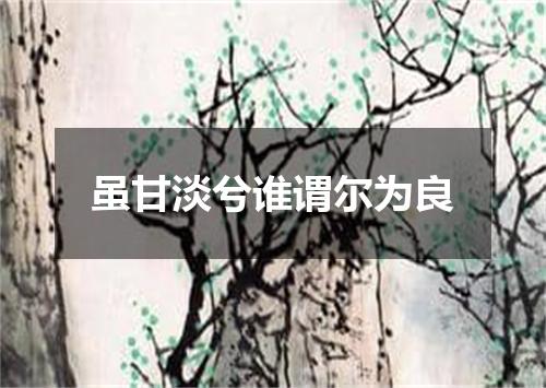 虽甘淡兮谁谓尔为良