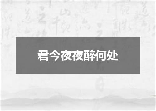 君今夜夜醉何处