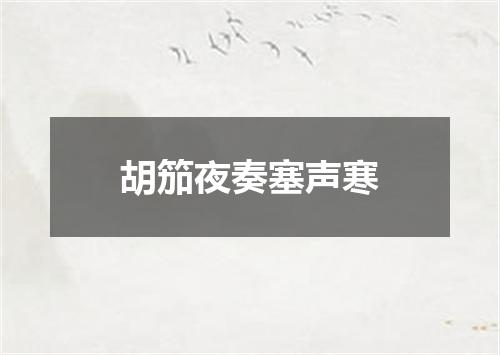 胡笳夜奏塞声寒