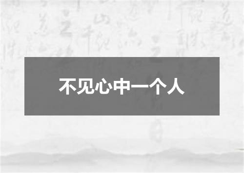 不见心中一个人