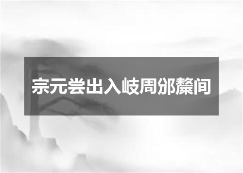 宗元尝出入岐周邠斄间