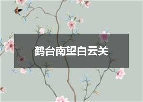 鹤台南望白云关