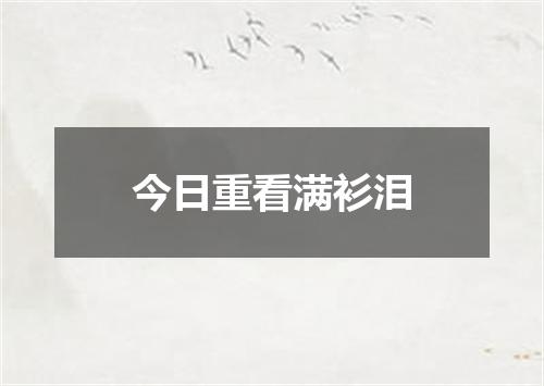 今日重看满衫泪