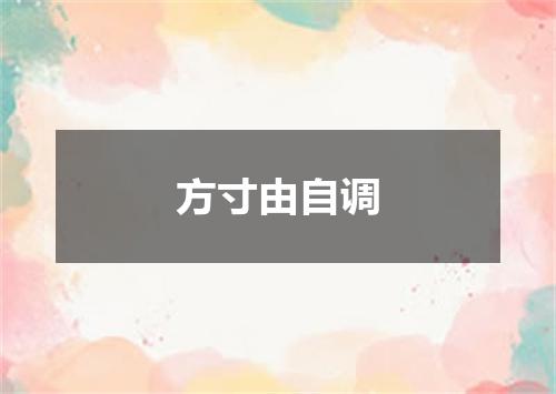 方寸由自调