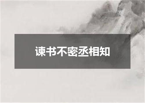 谏书不密丞相知