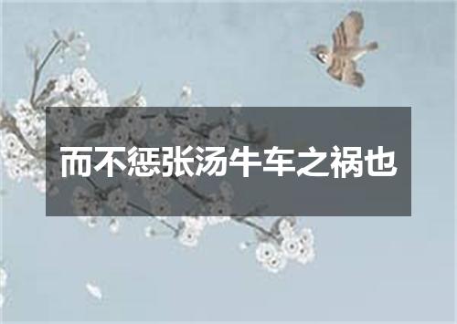 而不惩张汤牛车之祸也