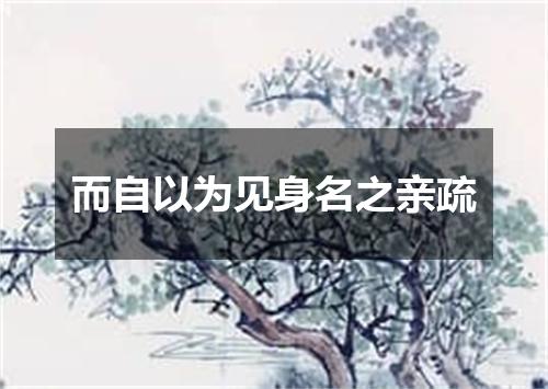 而自以为见身名之亲疏