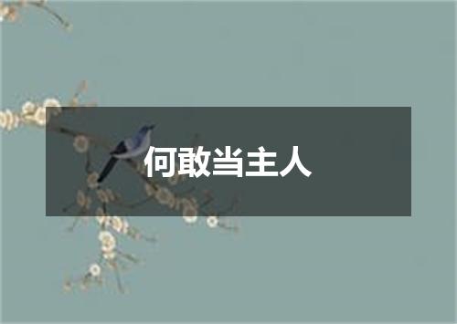 何敢当主人