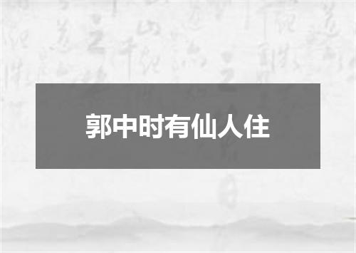 郭中时有仙人住