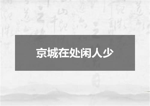 京城在处闲人少