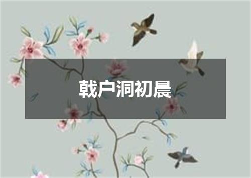 戟户洞初晨