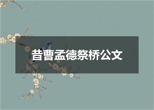 昔曹孟德祭桥公文