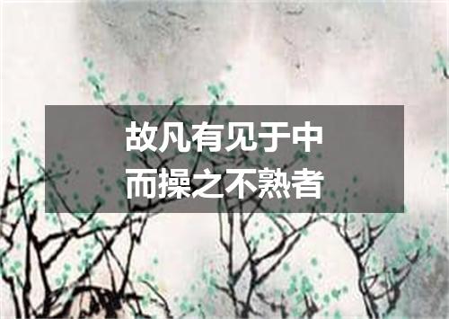 故凡有见于中而操之不熟者