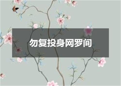 勿复投身网罗间