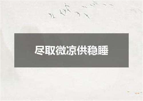 尽取微凉供稳睡