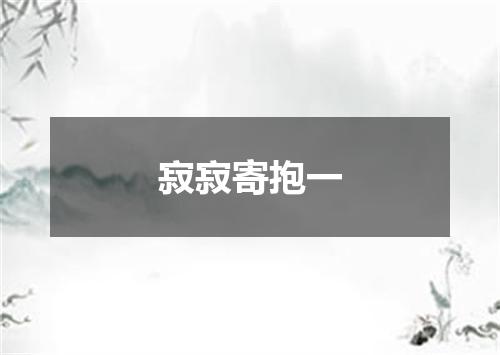 寂寂寄抱一