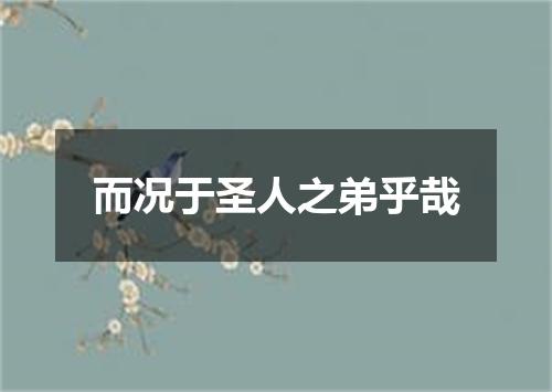 而况于圣人之弟乎哉
