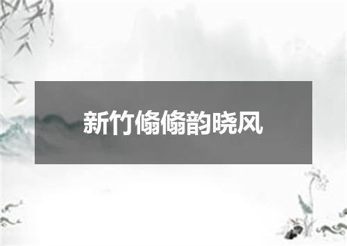 新竹翛翛韵晓风