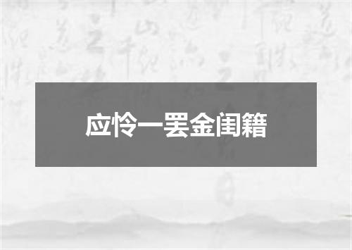 应怜一罢金闺籍
