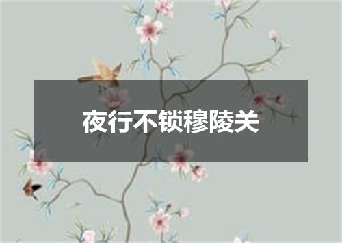 夜行不锁穆陵关